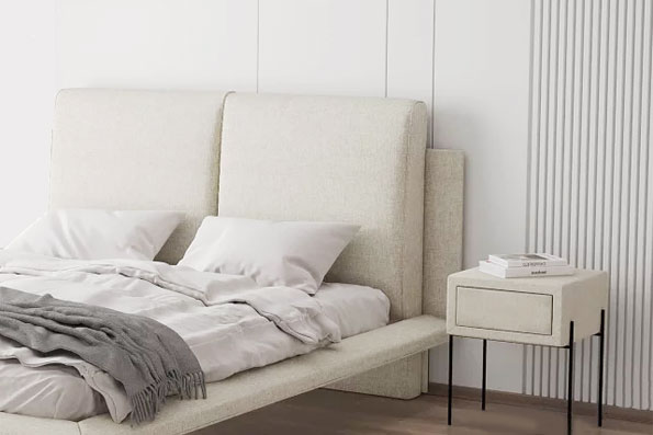 łózko tapicerowane tkaniną